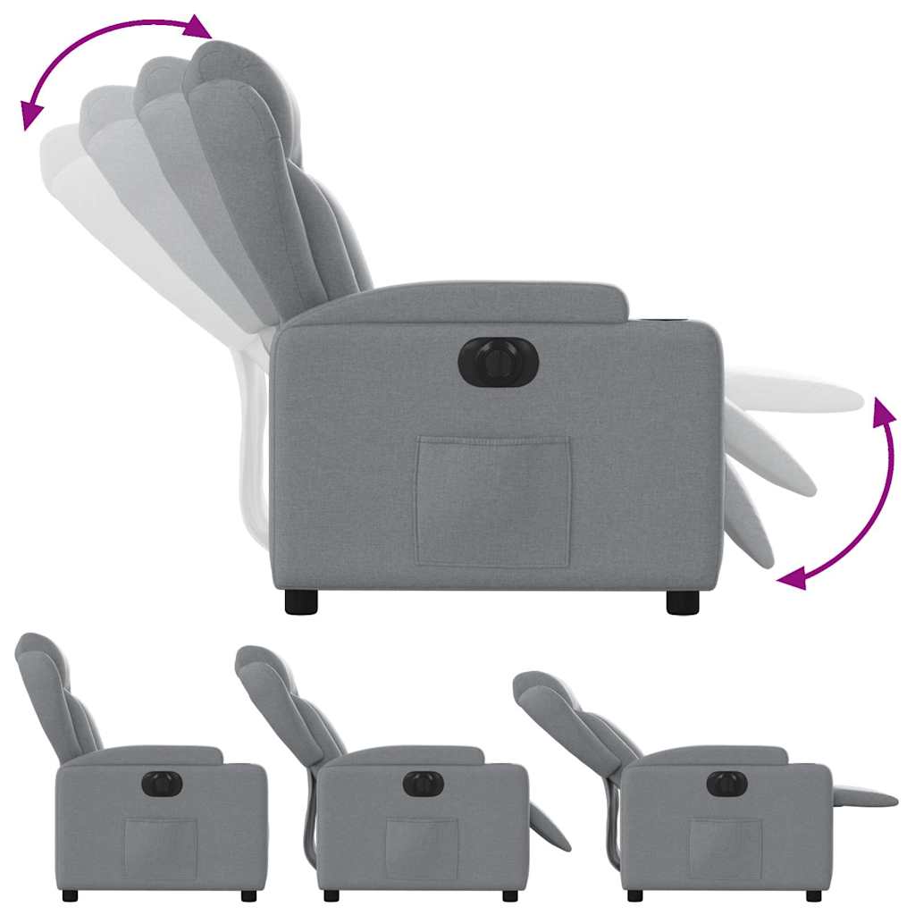 Fauteuil inclinable électrique Gris clair Tissu - XIOS