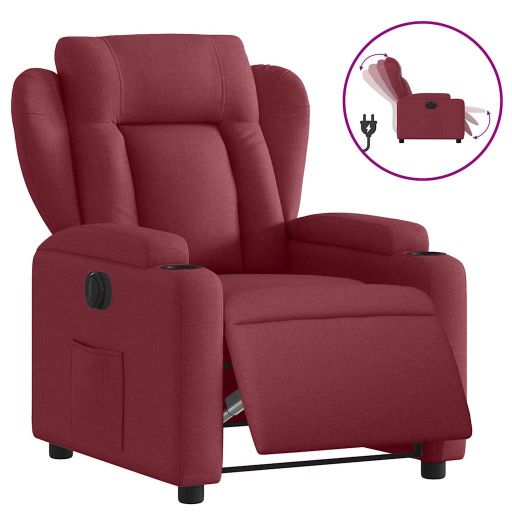 Fauteuil inclinable électrique Rouge bordeaux Tissu - XIOS