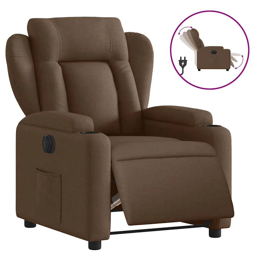 Fauteuil inclinable électrique Marron Tissu - XIOS