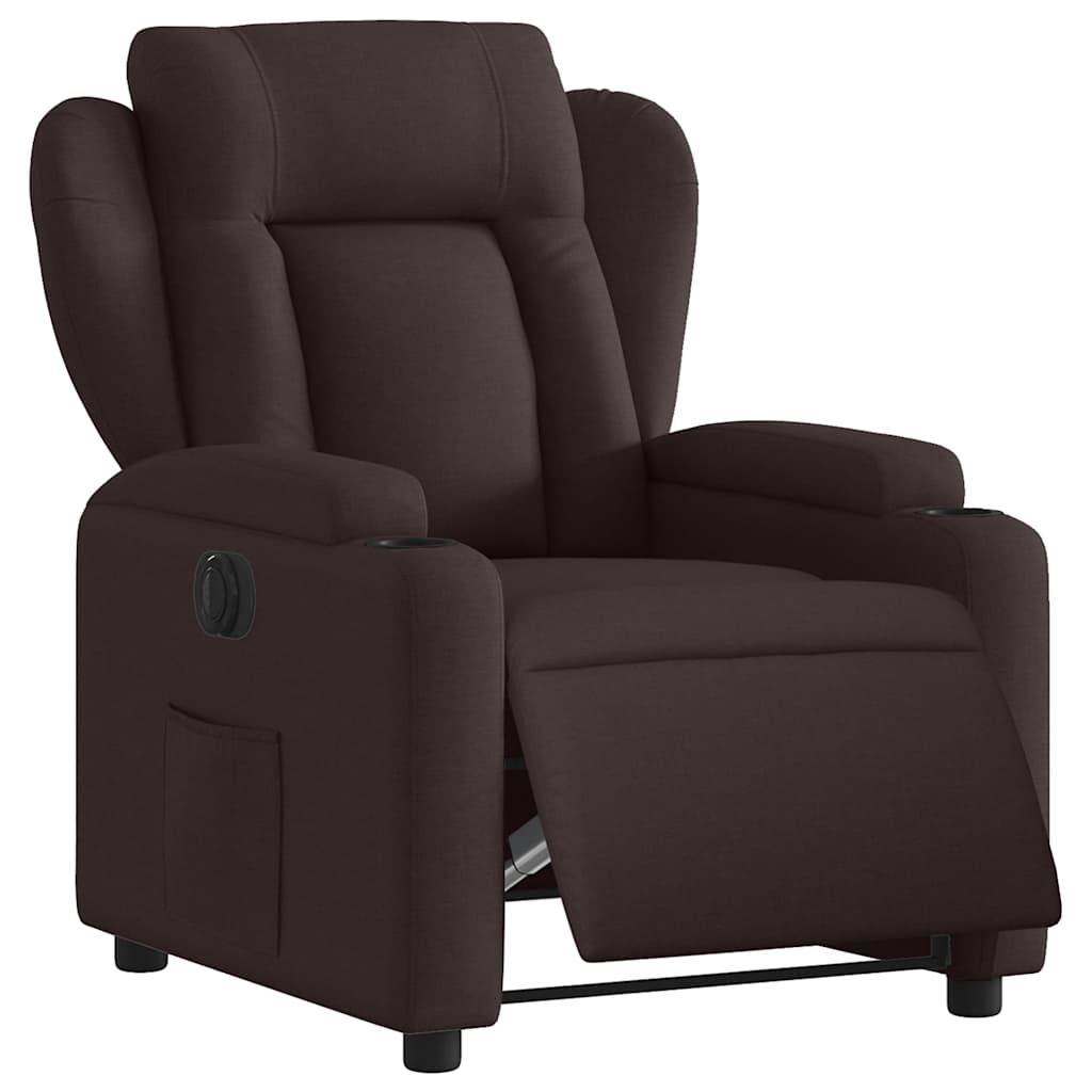 Fauteuil inclinable électrique Marron foncé Tissu - XIOS