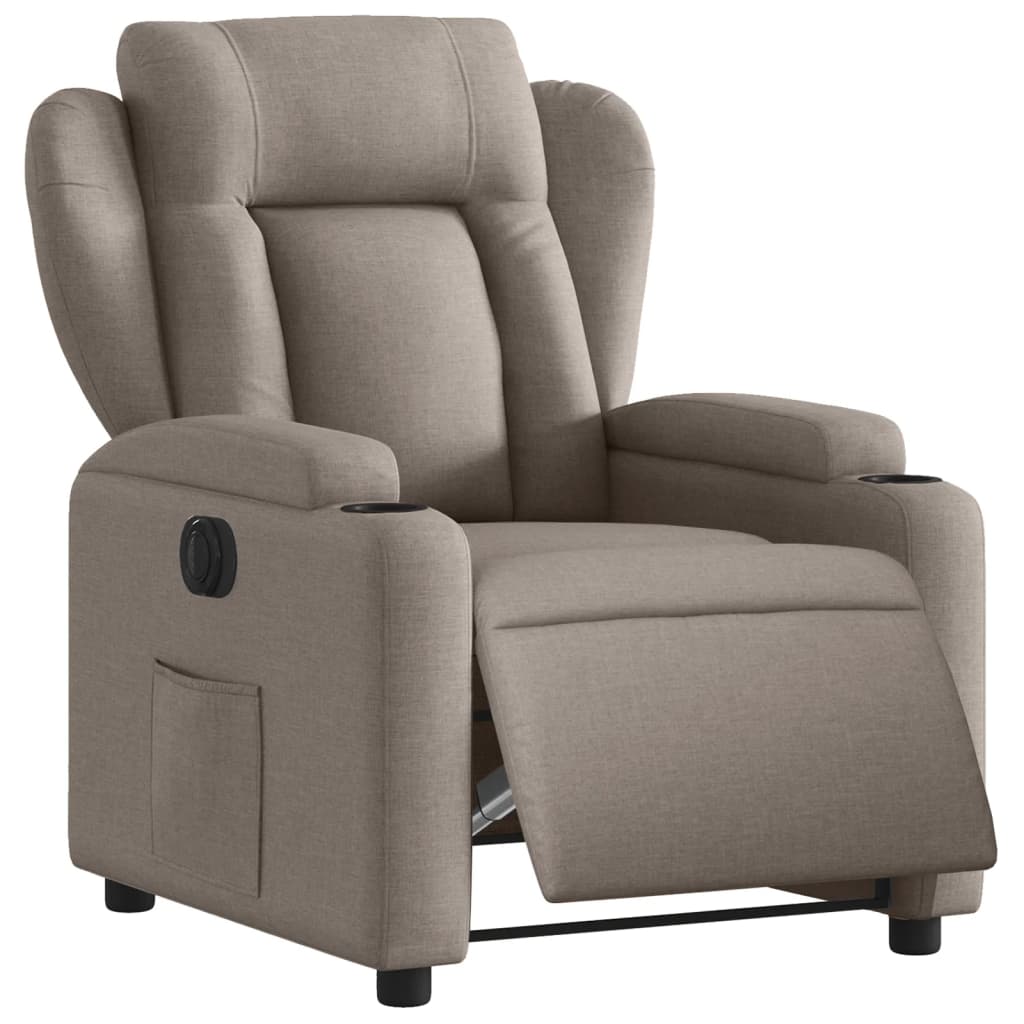 Fauteuil inclinable électrique Taupe Tissu - XIOS