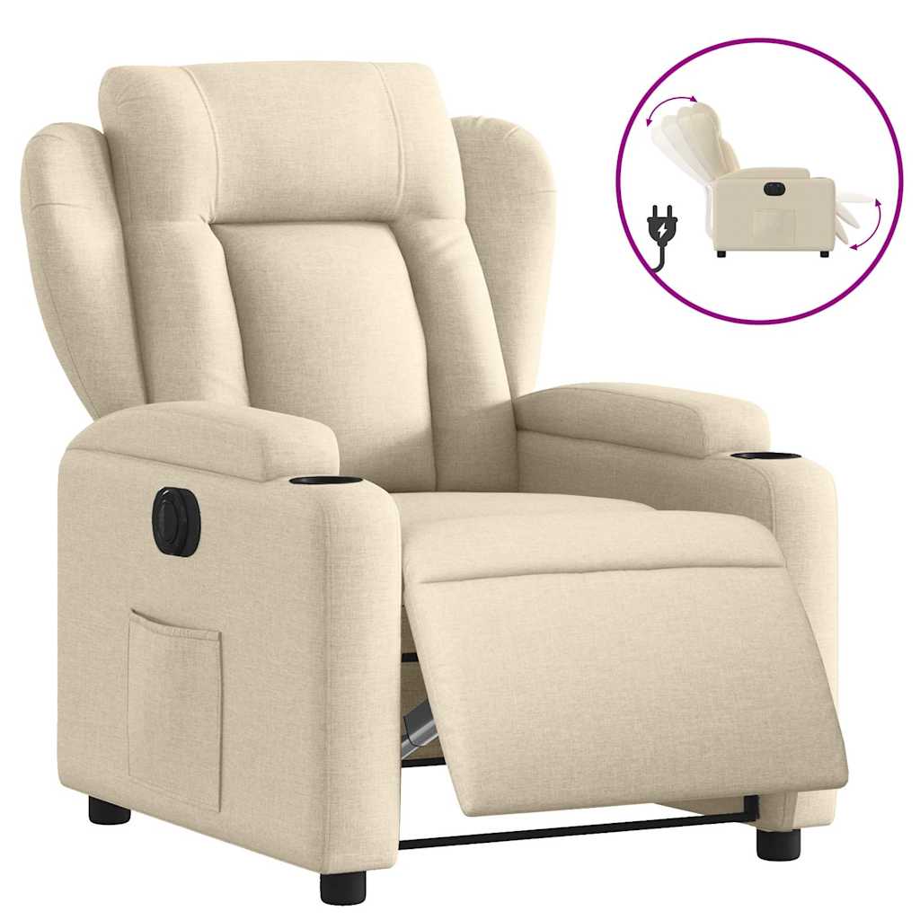 Fauteuil inclinable électrique Crème Tissu - XIOS
