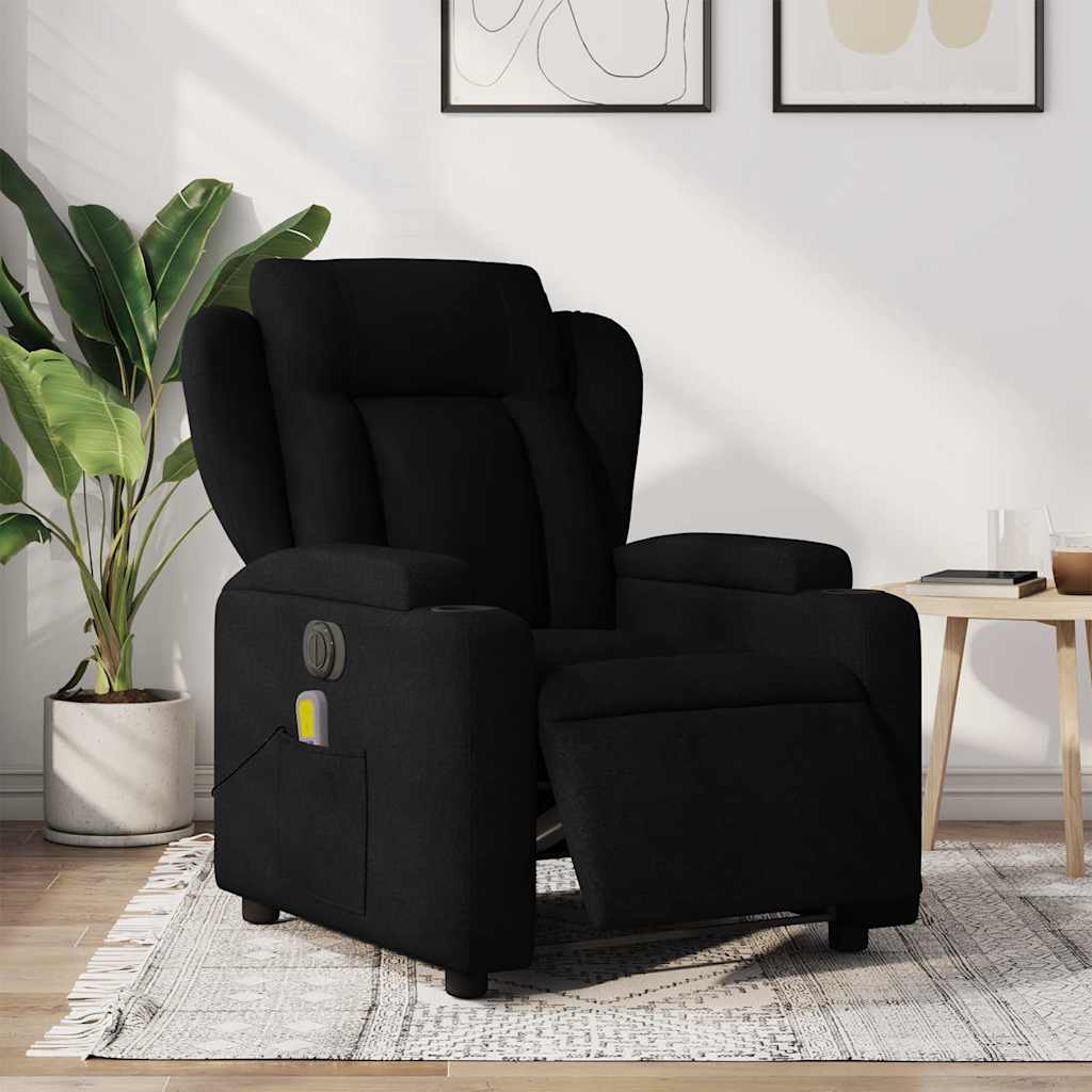 Fauteuil de massage inclinable électrique Noir Tissu Fauteuils vidaXL