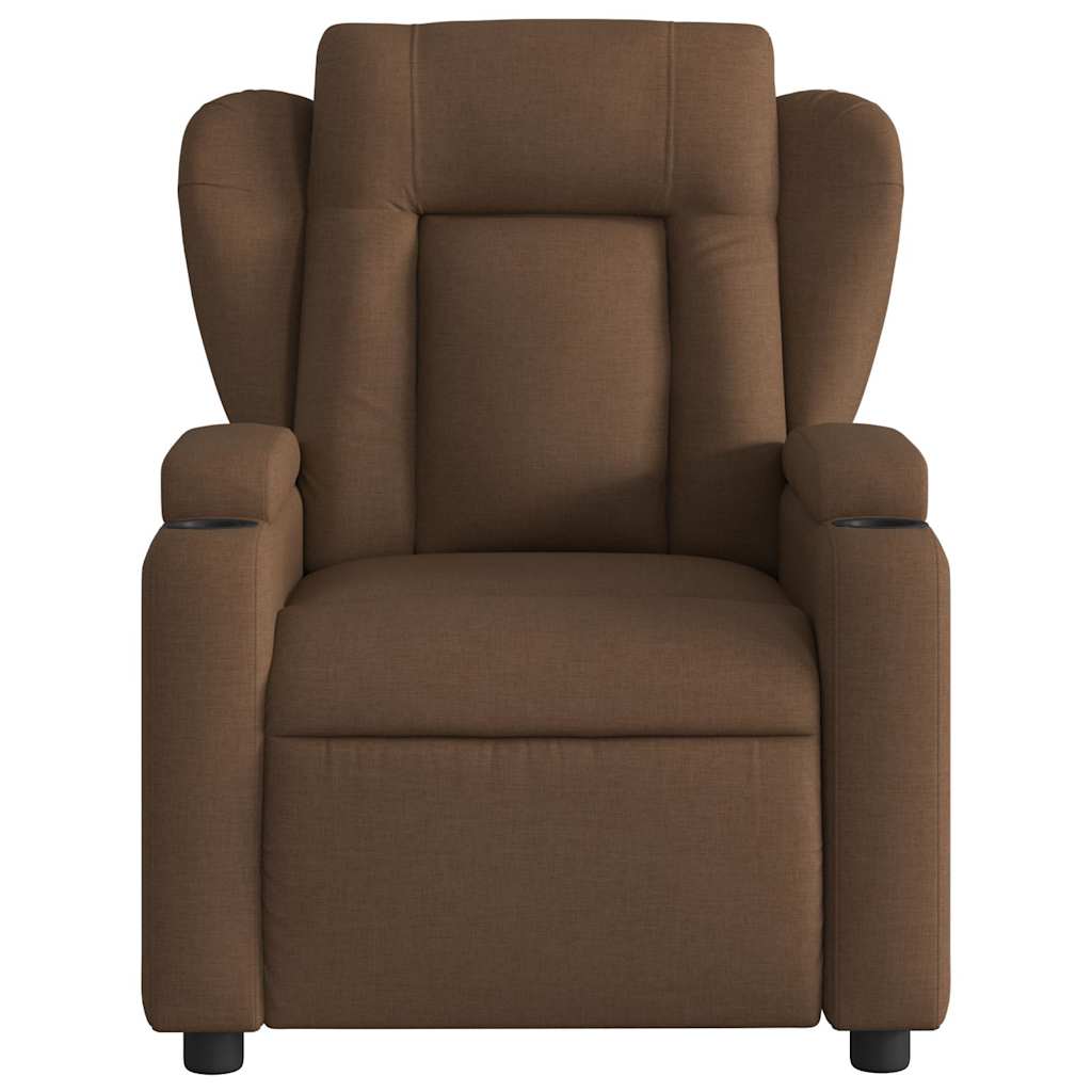 Fauteuil inclinable de massage électrique marron tissu - XIOS