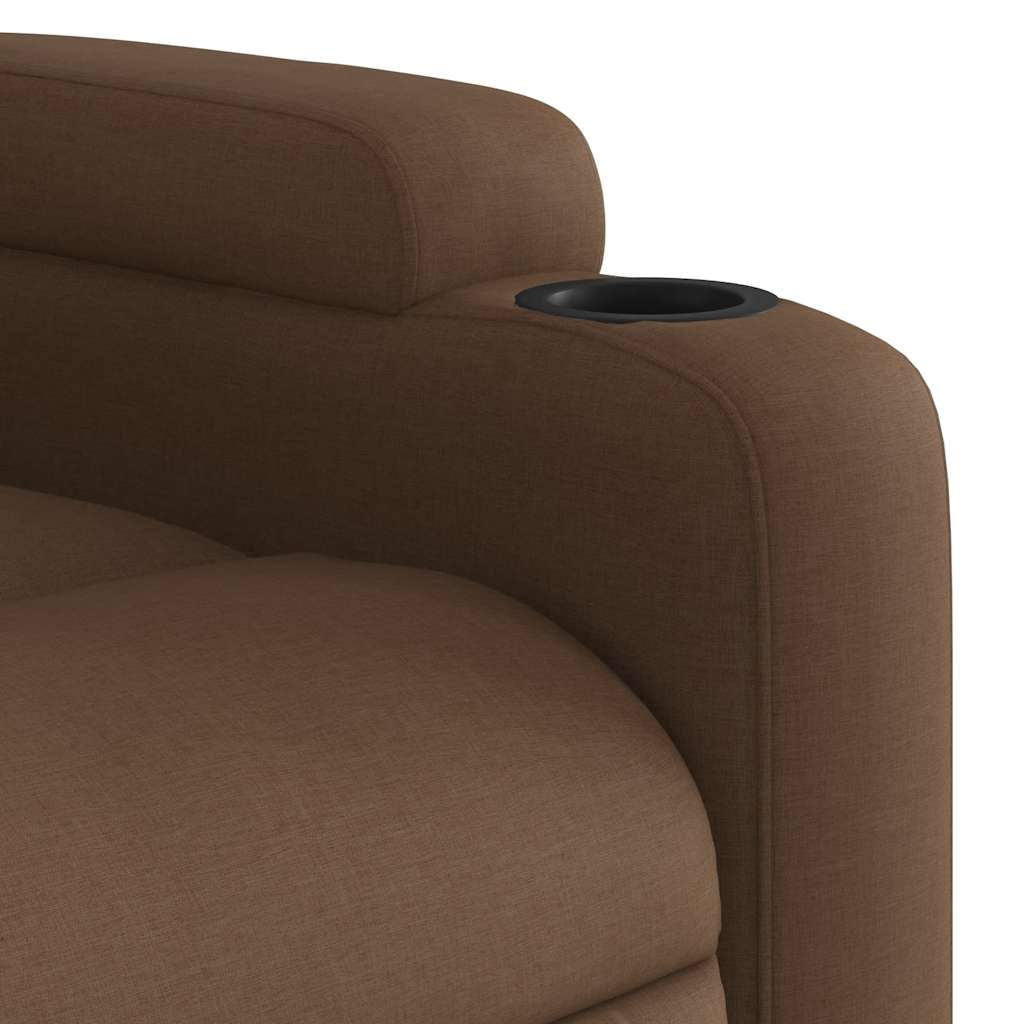 Fauteuil inclinable de massage électrique marron tissu - XIOS