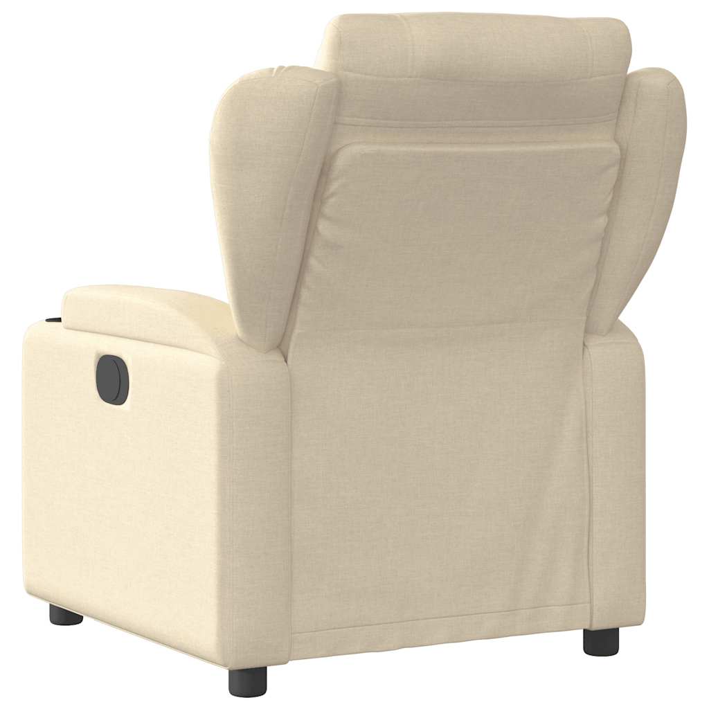 Fauteuil inclinable de massage électrique crème tissu - XIOS