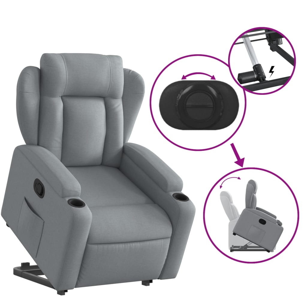 Fauteuil inclinable Gris clair Tissu - XIOS