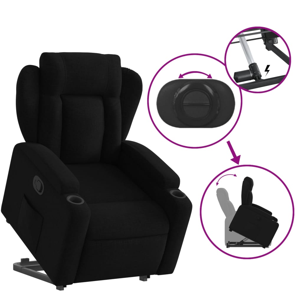 Fauteuil inclinable noir tissu - XIOS