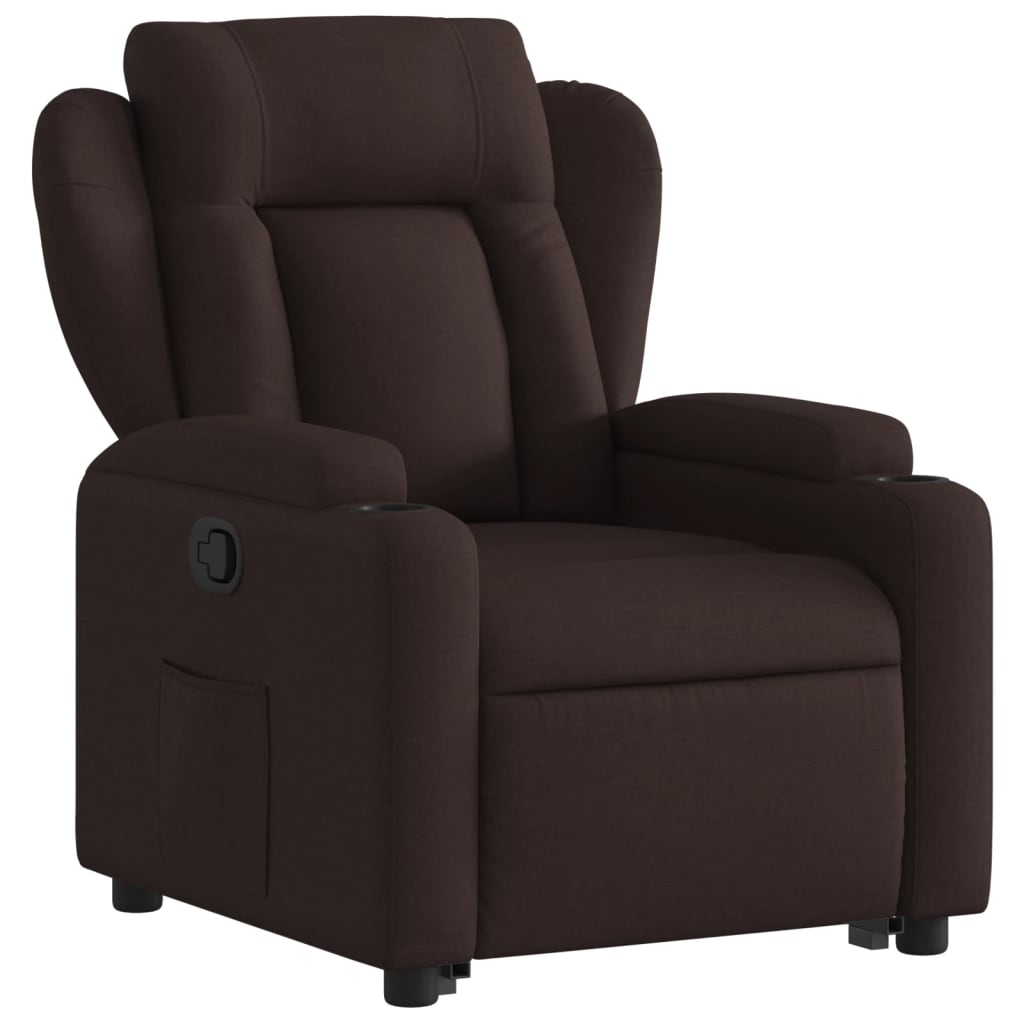 Fauteuil inclinable marron foncé tissu - XIOS