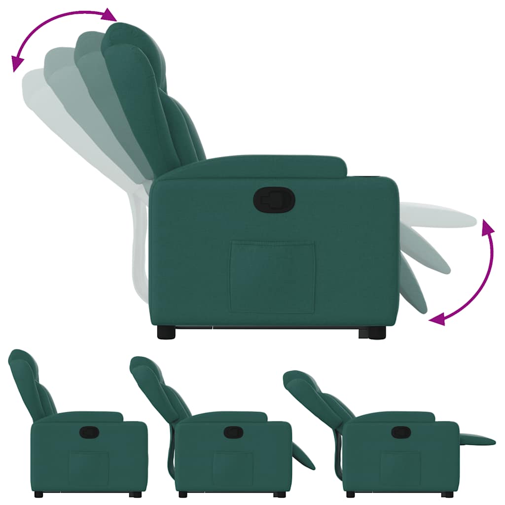 Fauteuil inclinable vert foncé tissu - XIOS