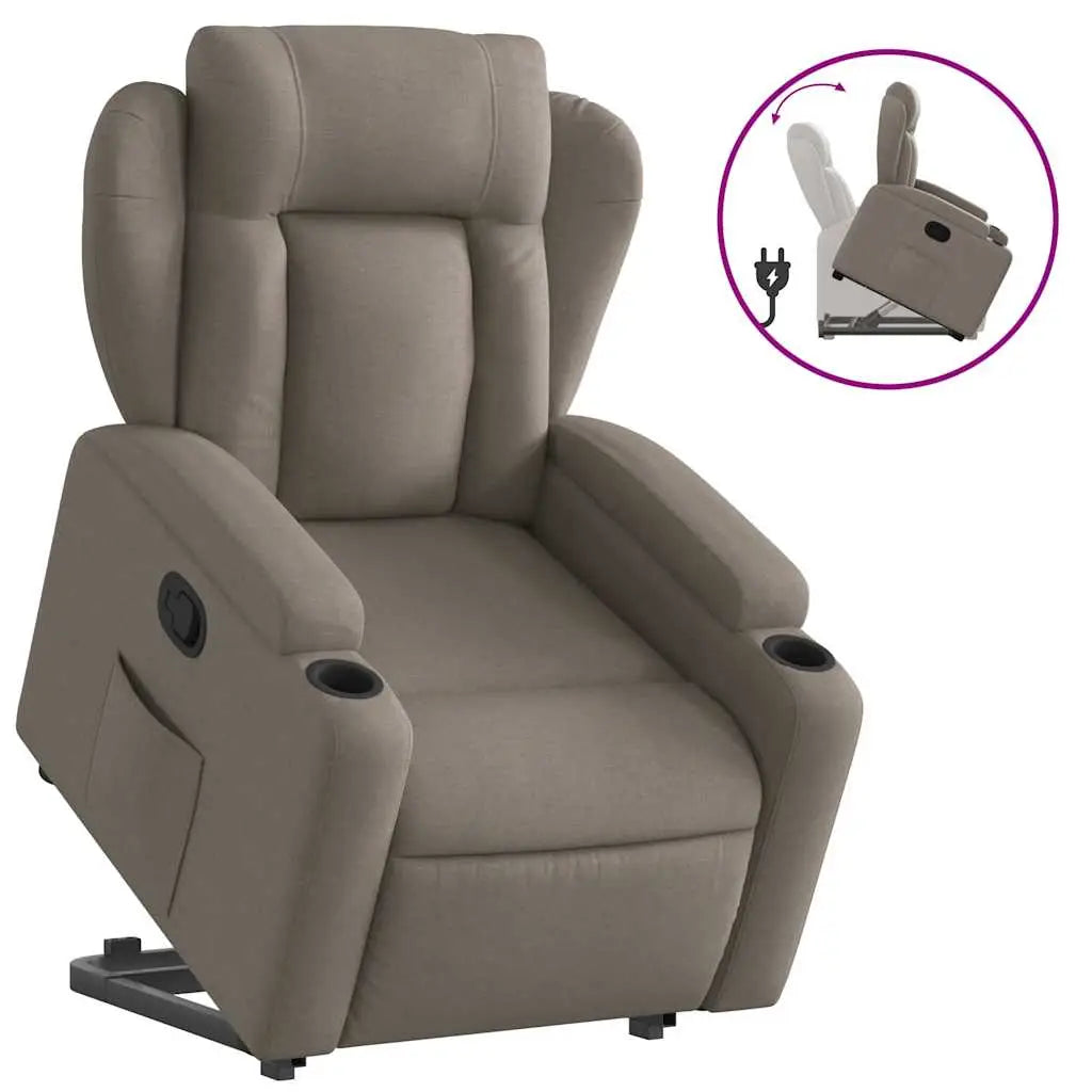 Fauteuil inclinable taupe tissu - XIOS