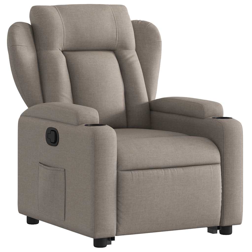 Fauteuil inclinable taupe tissu - XIOS