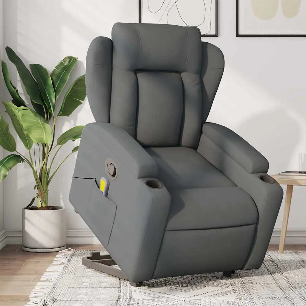 Fauteuil de massage inclinable Gris foncé Tissu - XIOS