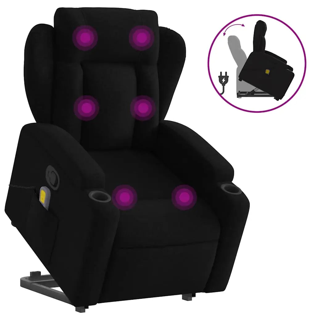 Fauteuil de massage inclinable Noir Tissu - XIOS