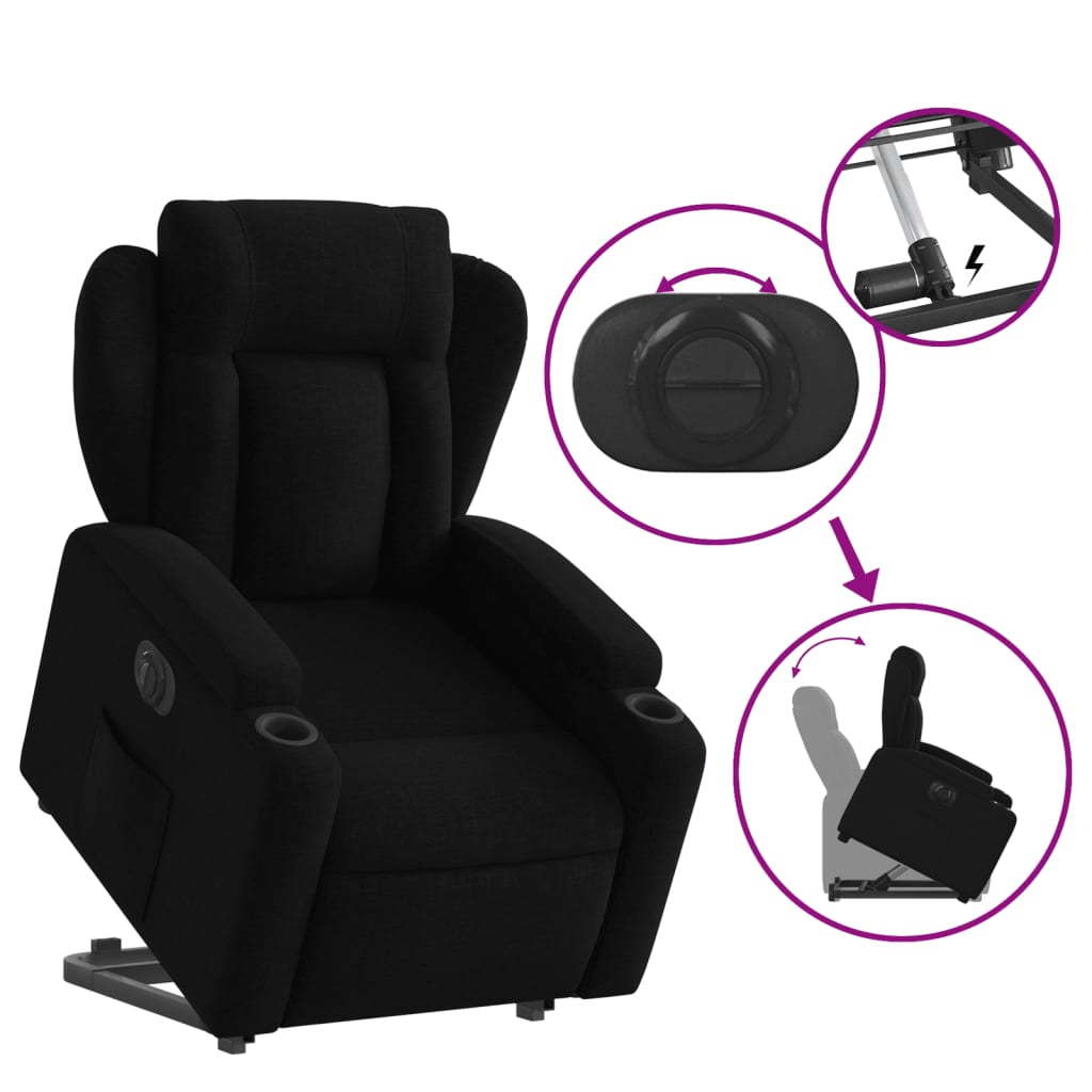 Fauteuil inclinable électrique noir tissu - XIOS