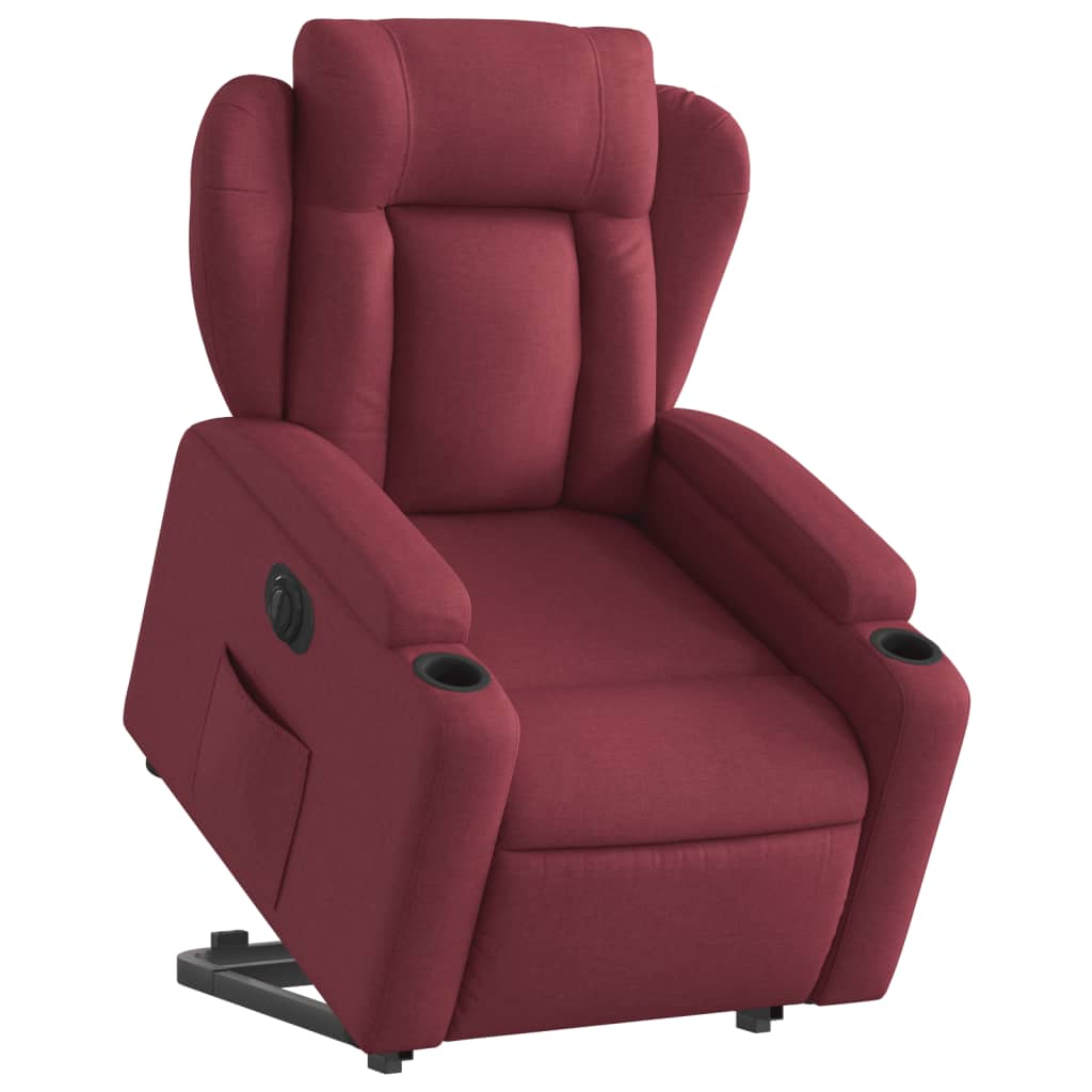 Fauteuil inclinable électrique rouge bordeaux tissu - XIOS