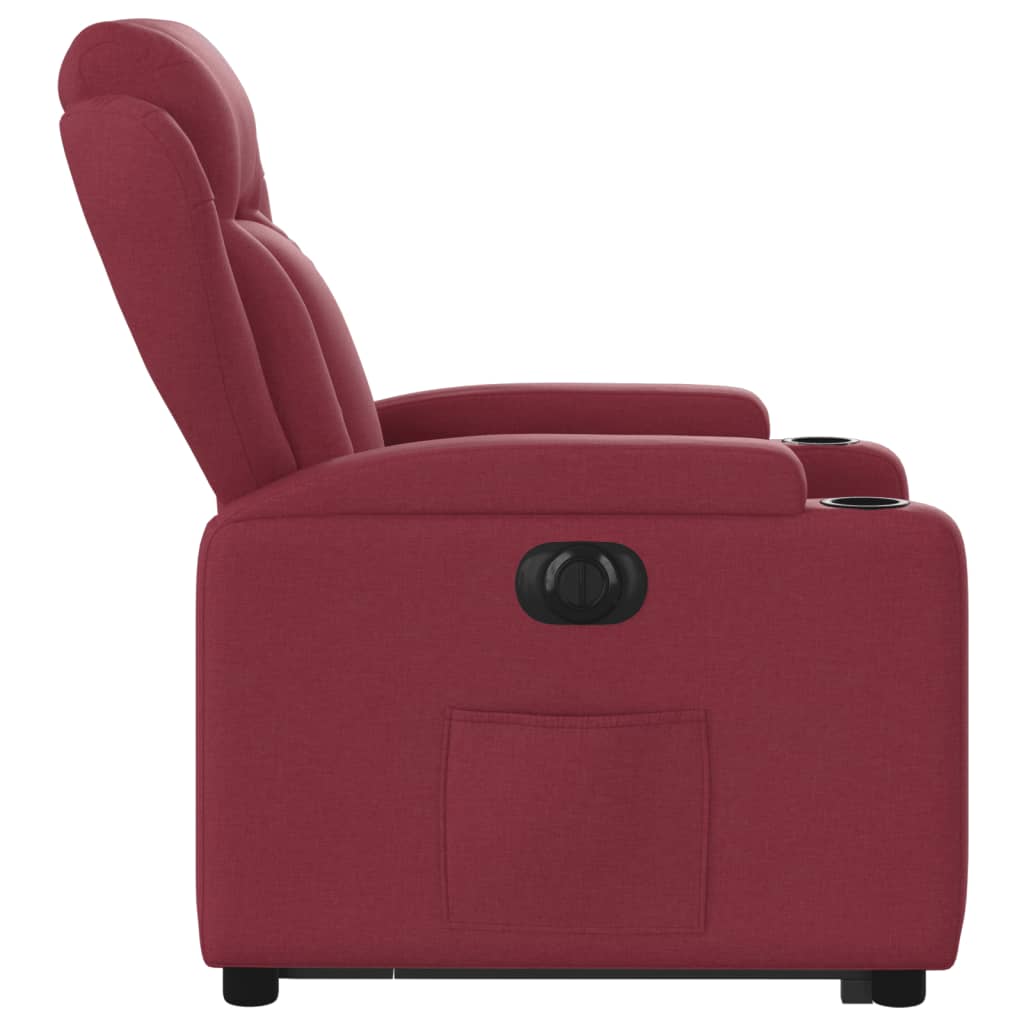 Fauteuil inclinable électrique rouge bordeaux tissu - XIOS