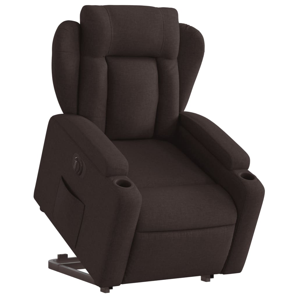 Fauteuil inclinable électrique marron foncé tissu - XIOS