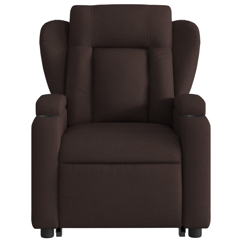 Fauteuil inclinable électrique marron foncé tissu - XIOS