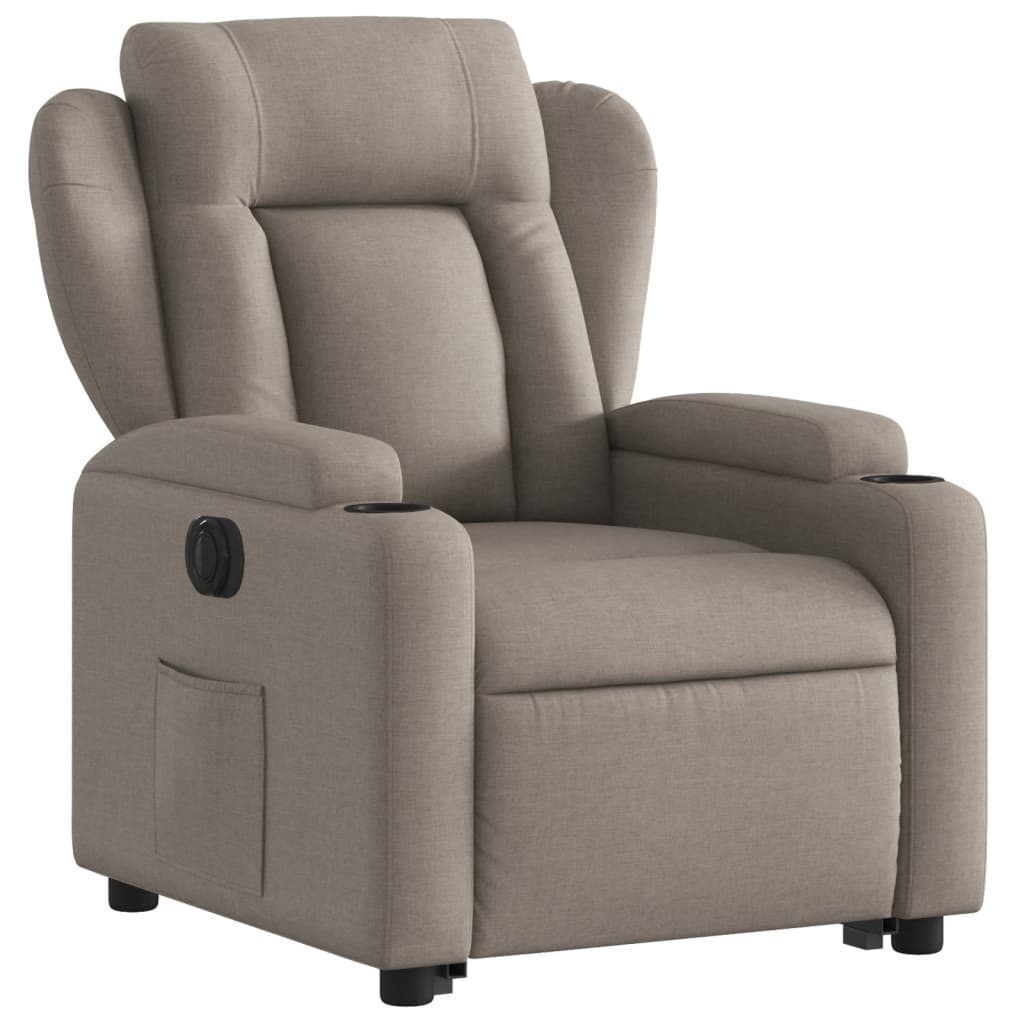 Fauteuil inclinable électrique taupe tissu - XIOS