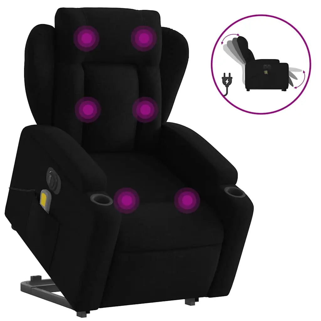 Fauteuil inclinable de massage électrique Noir Tissu - XIOS