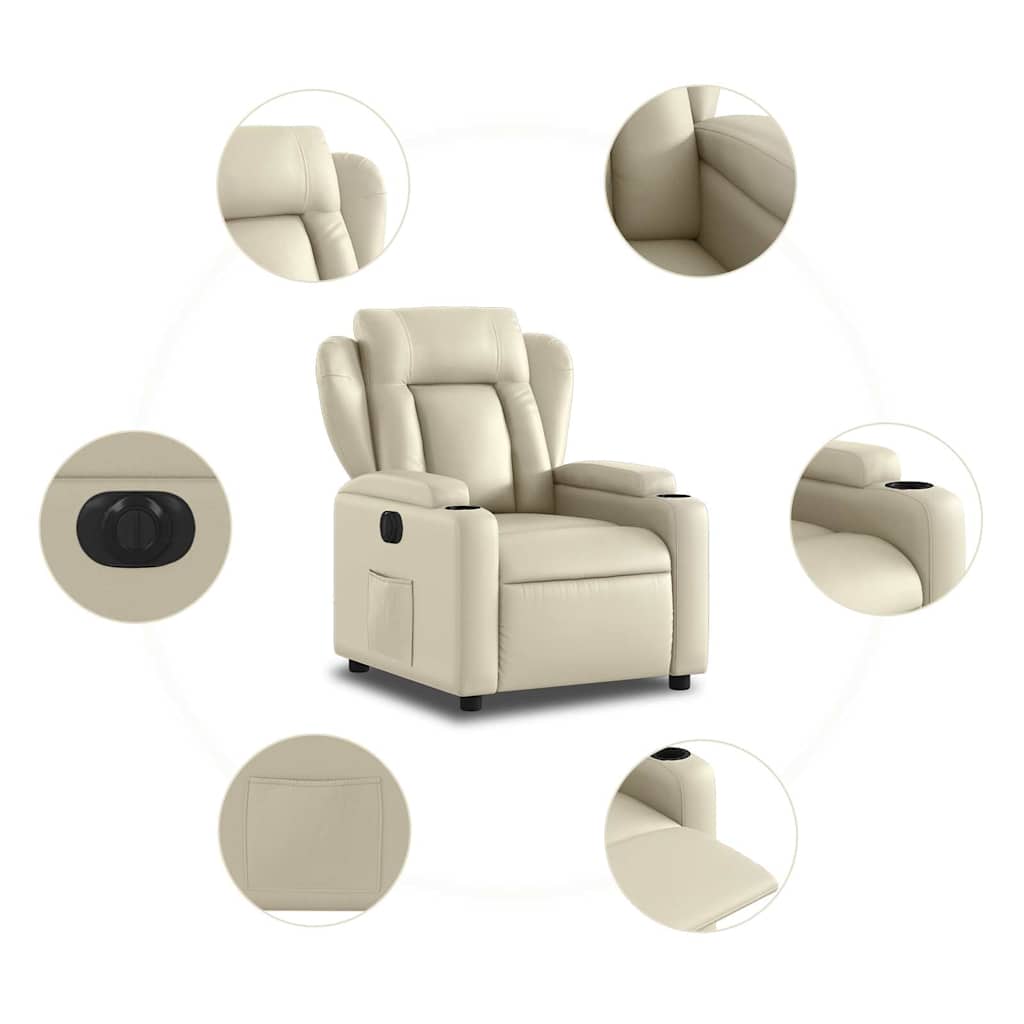 Fauteuil inclinable électrique Crème Similicuir - XIOS