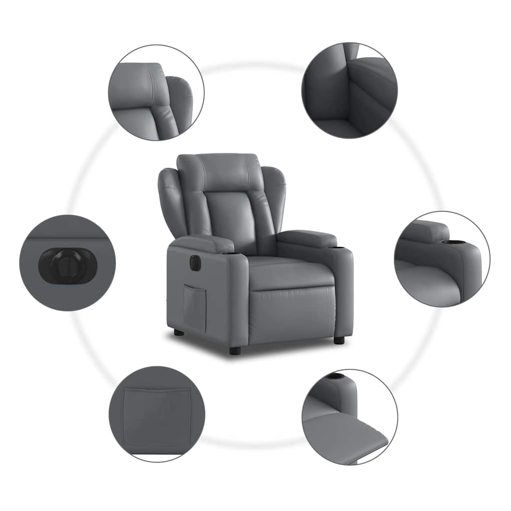 Fauteuil inclinable électrique Gris Similicuir - XIOS