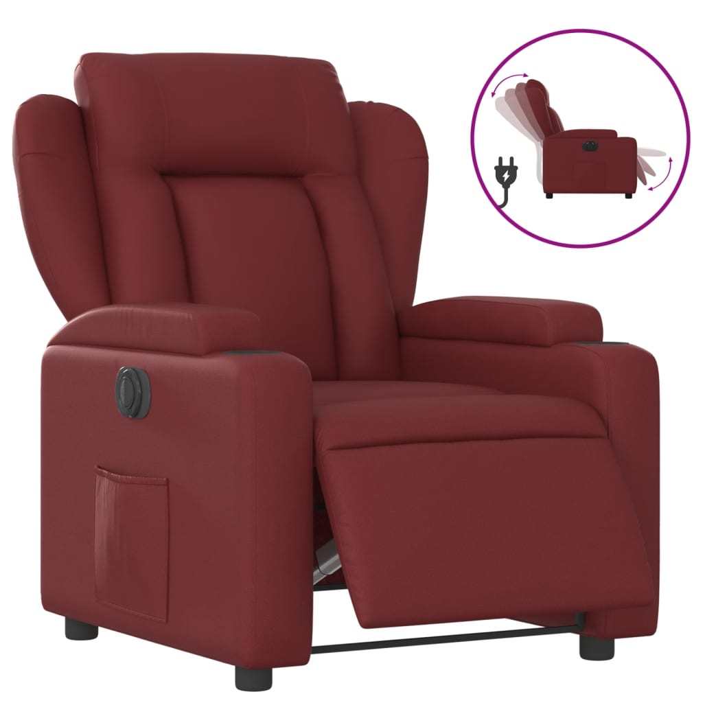Fauteuil inclinable électrique Rouge bordeaux Similicuir