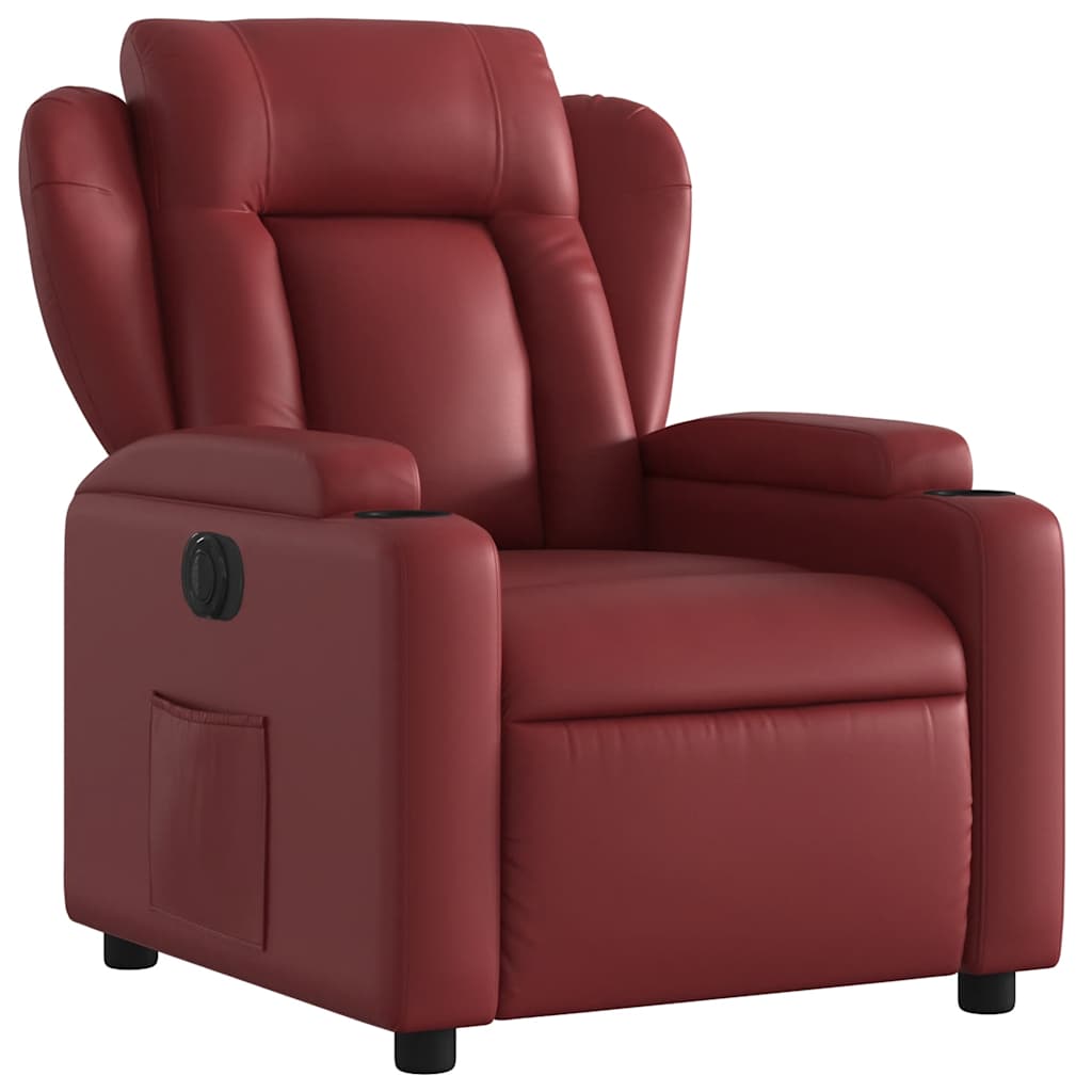 Fauteuil inclinable électrique Rouge bordeaux Similicuir - XIOS