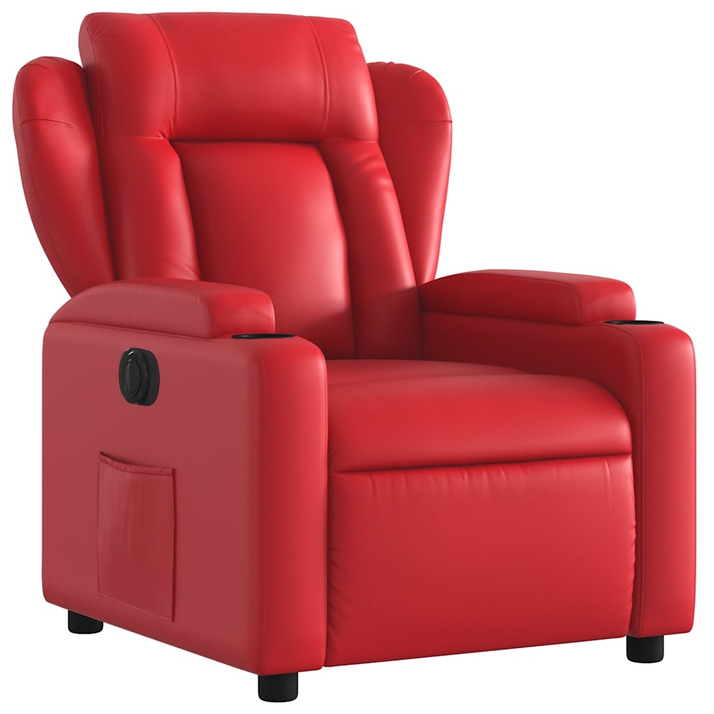 Fauteuil inclinable électrique Rouge Similicuir - XIOS