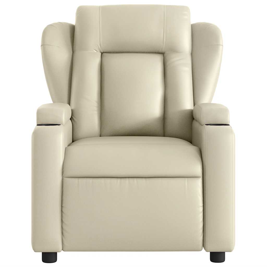 Fauteuil de massage inclinable électrique crème similicuir - XIOS