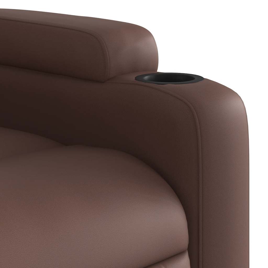 Fauteuil de massage inclinable électrique marron similicuir - XIOS