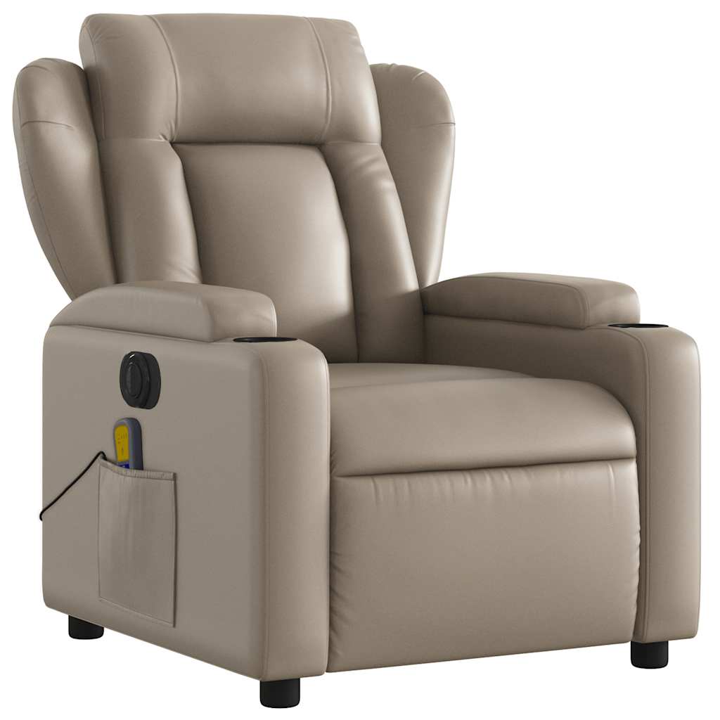 Fauteuil de massage inclinable électrique cappuccino similicuir - XIOS