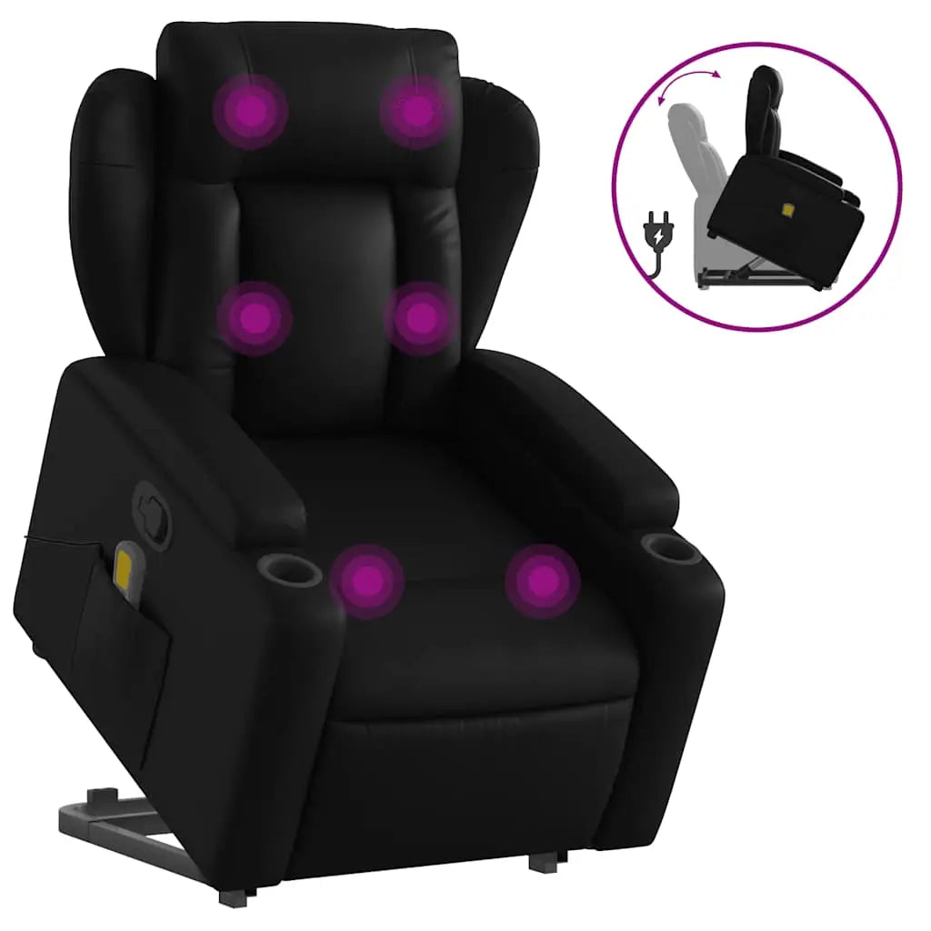 Fauteuil inclinable de massage Noir Similicuir - XIOS