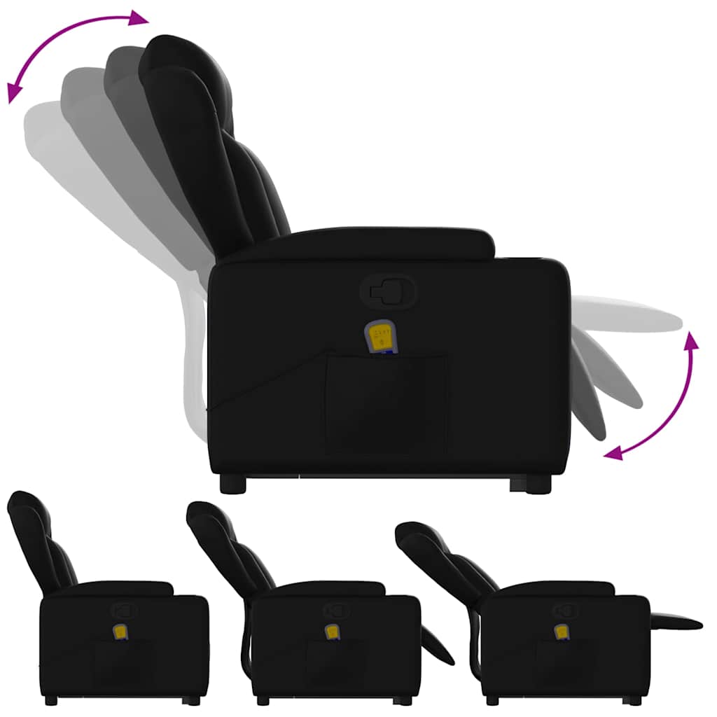 Fauteuil inclinable de massage Noir Similicuir Fauteuils vidaXL