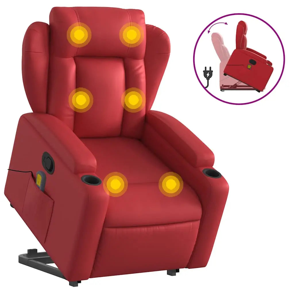 Fauteuil inclinable de massage Rouge Similicuir - XIOS