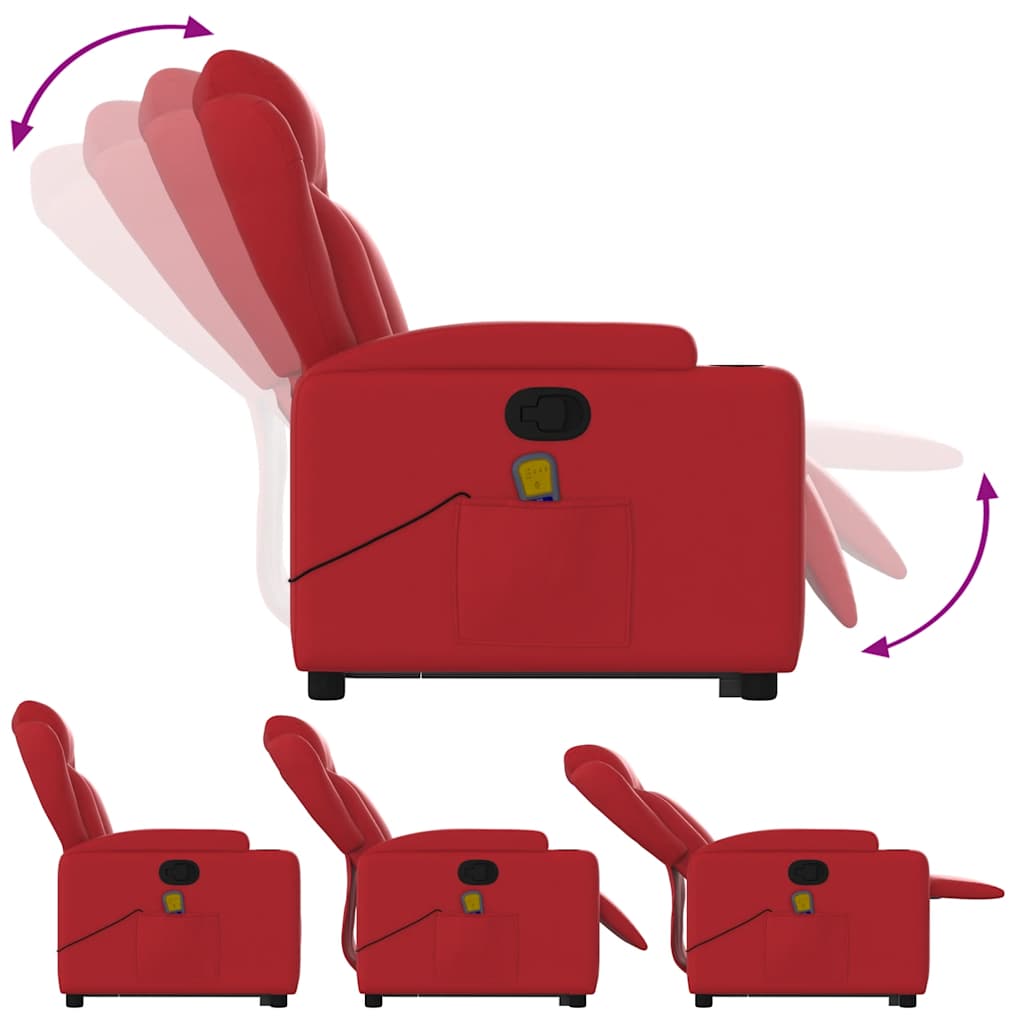 Fauteuil inclinable de massage Rouge Similicuir - XIOS