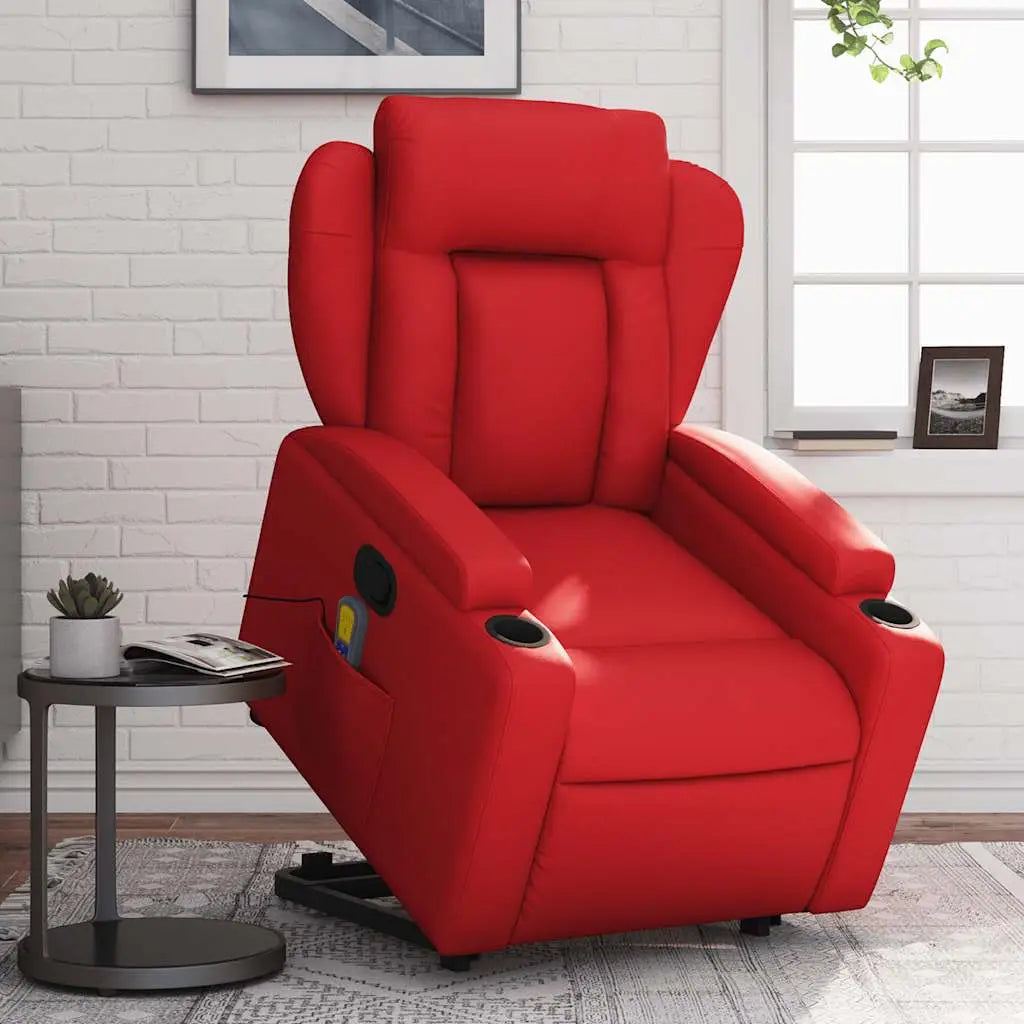 Fauteuil inclinable de massage Rouge Similicuir - XIOS