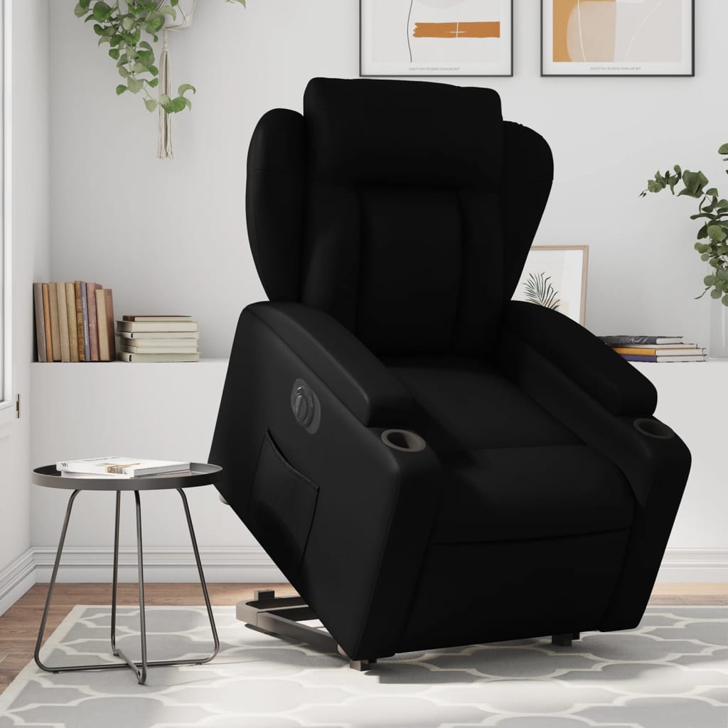 Fauteuil inclinable électrique noir similicuir - XIOS