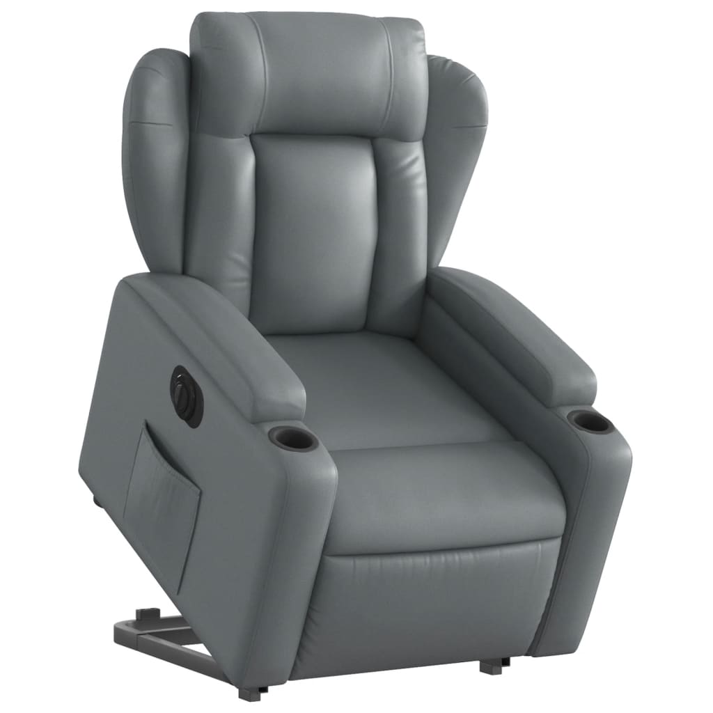 Fauteuil inclinable électrique gris similicuir - XIOS