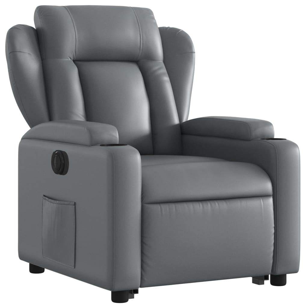 Fauteuil inclinable électrique gris similicuir - XIOS