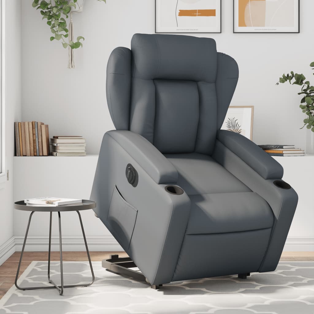 Fauteuil inclinable électrique gris similicuir - XIOS