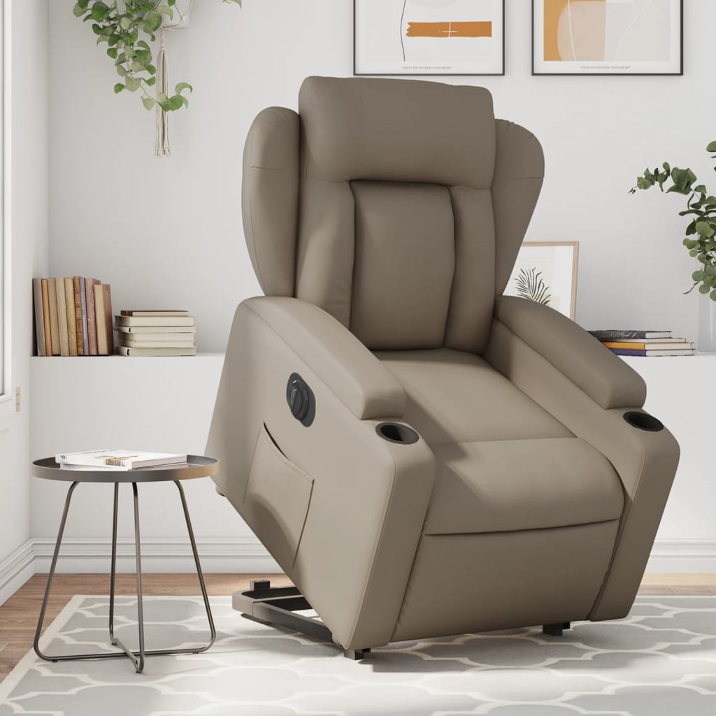 Fauteuil inclinable électrique cappuccino similicuir - XIOS