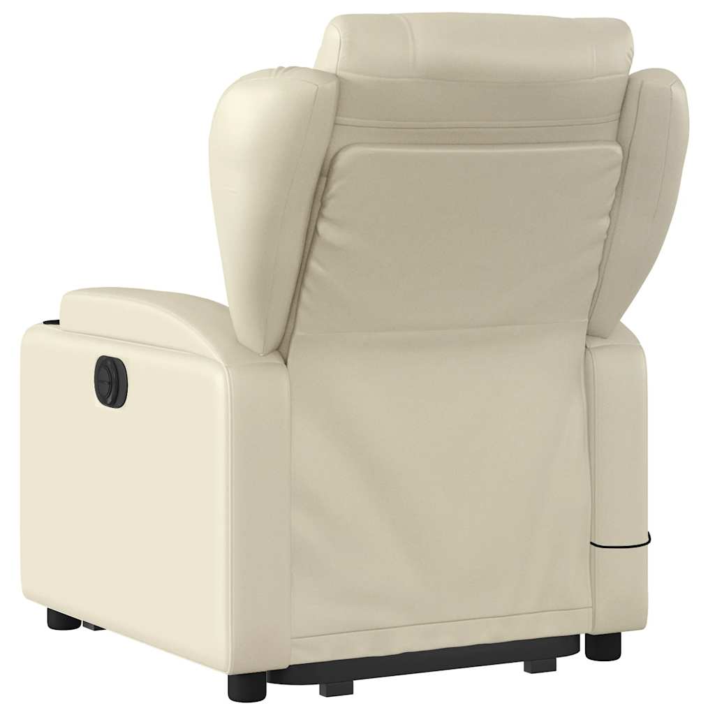 Fauteuil inclinable de massage électrique crème similicuir Fauteuils vidaXL
