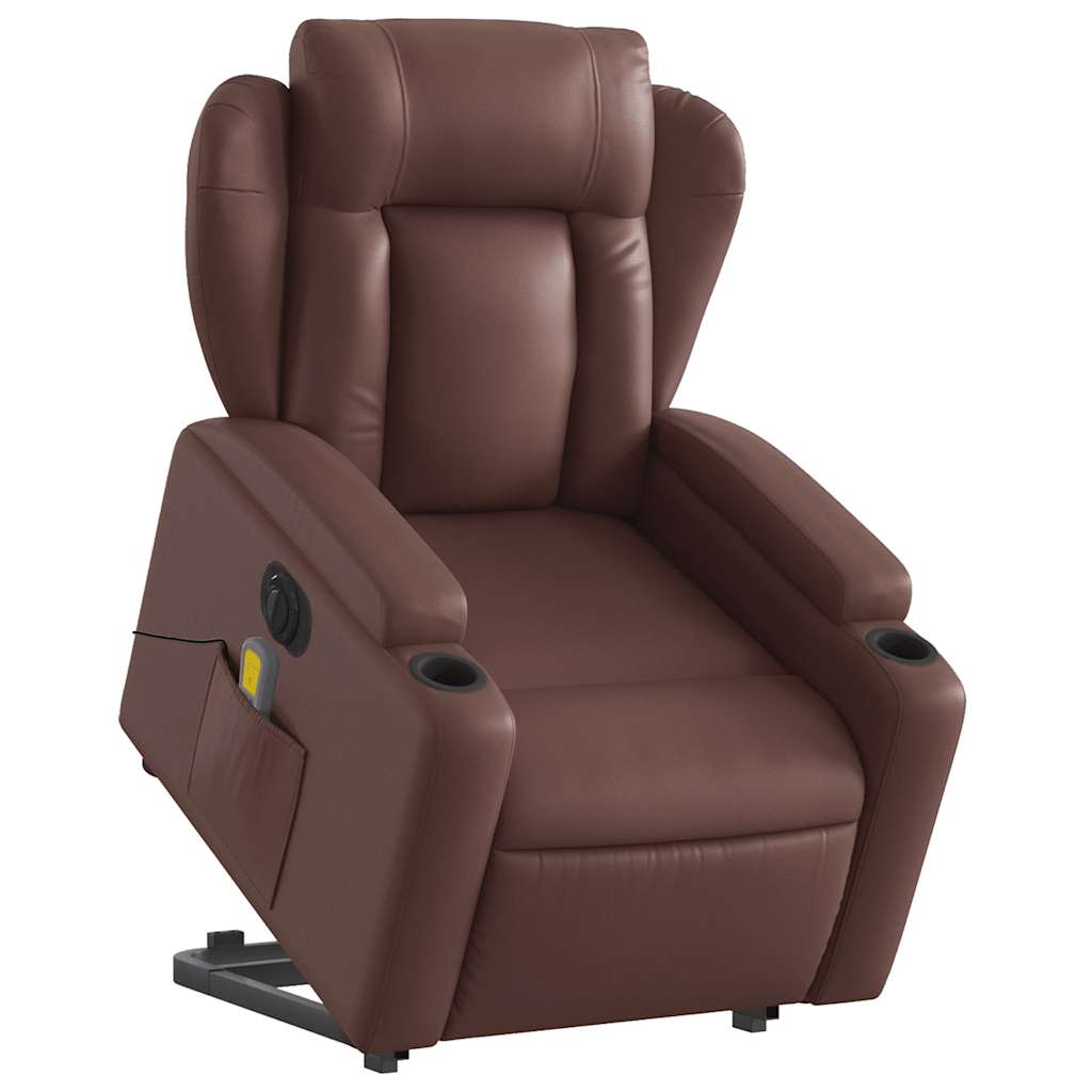 Fauteuil inclinable de massage électrique marron similicuir - XIOS