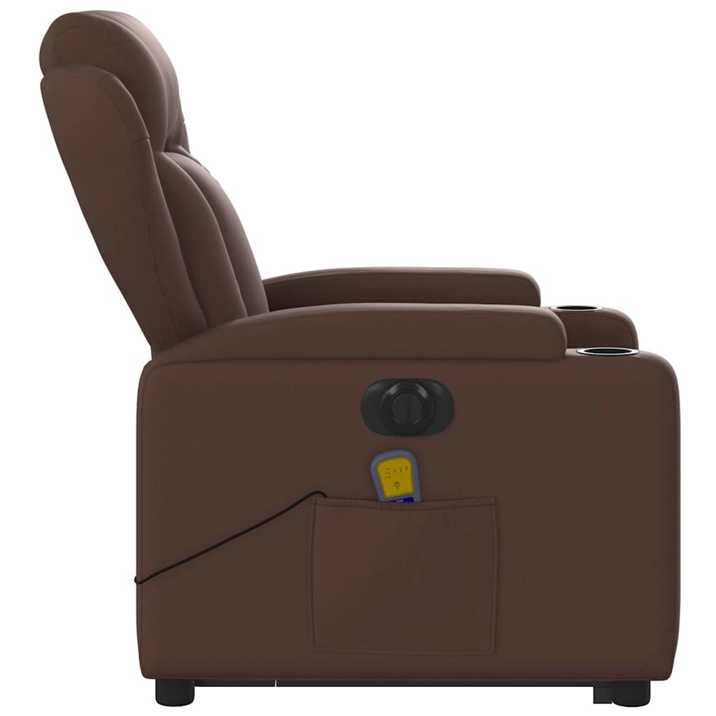 Fauteuil inclinable de massage électrique marron similicuir - XIOS