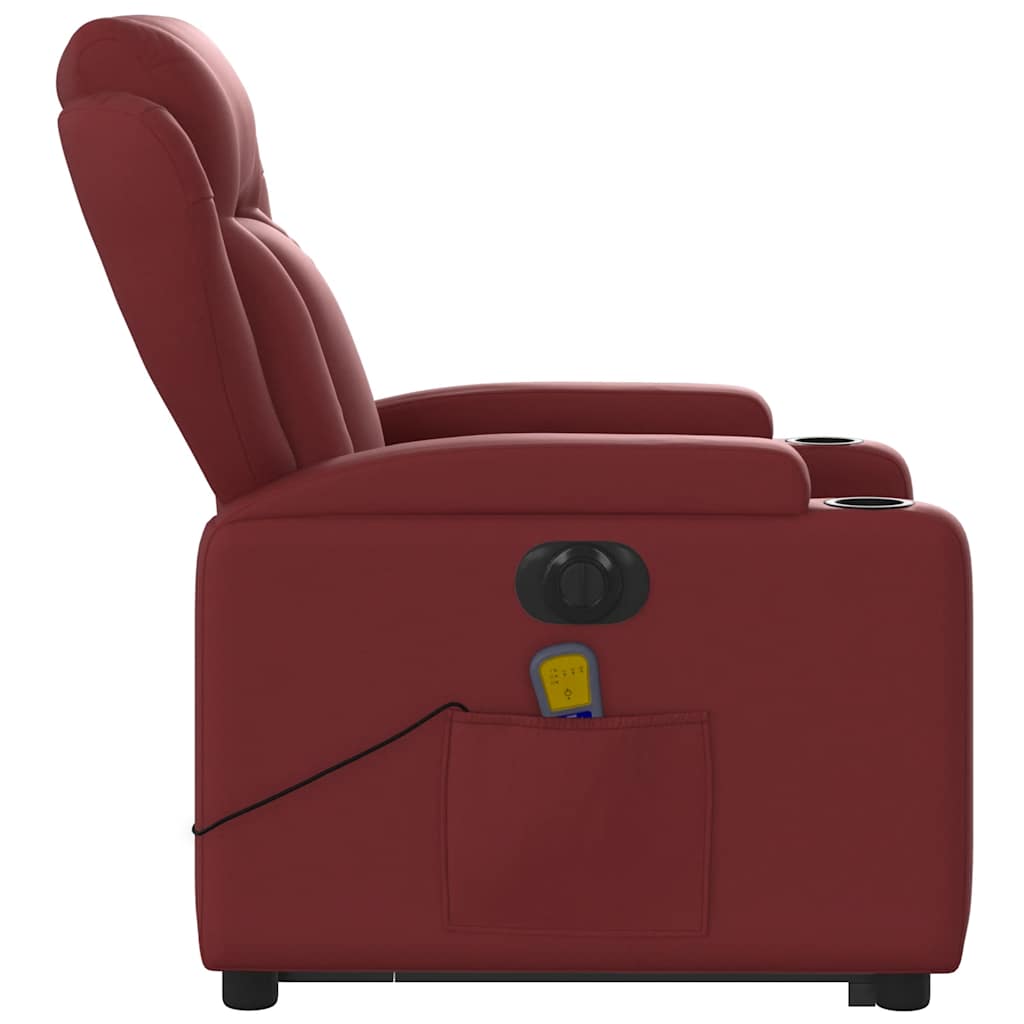 Fauteuil inclinable de massage électrique rouge bordeaux Fauteuils vidaXL