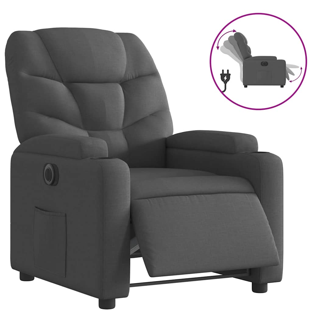 Fauteuil inclinable électrique Gris foncé Tissu - XIOS