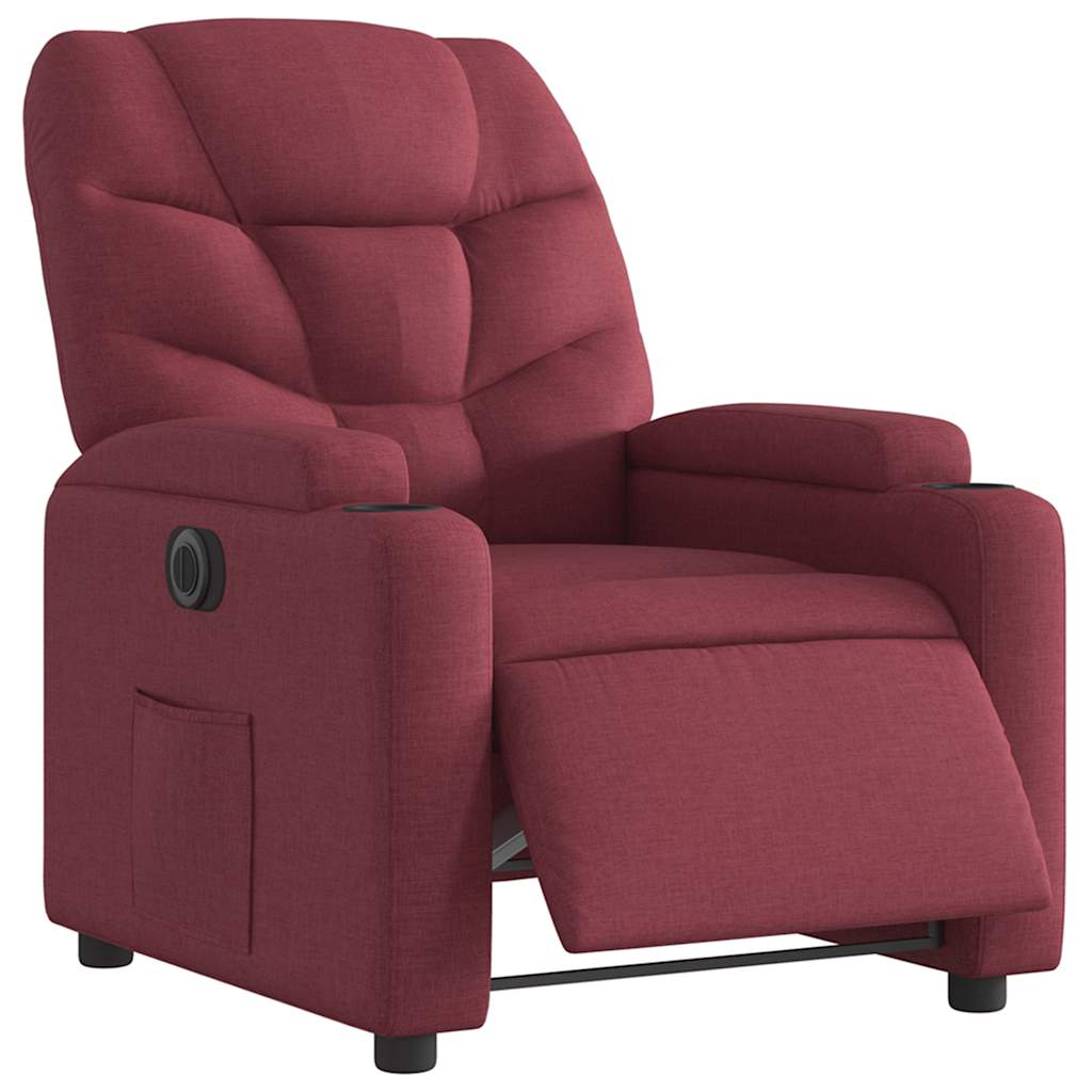 Fauteuil inclinable électrique Rouge bordeaux Tissu - XIOS
