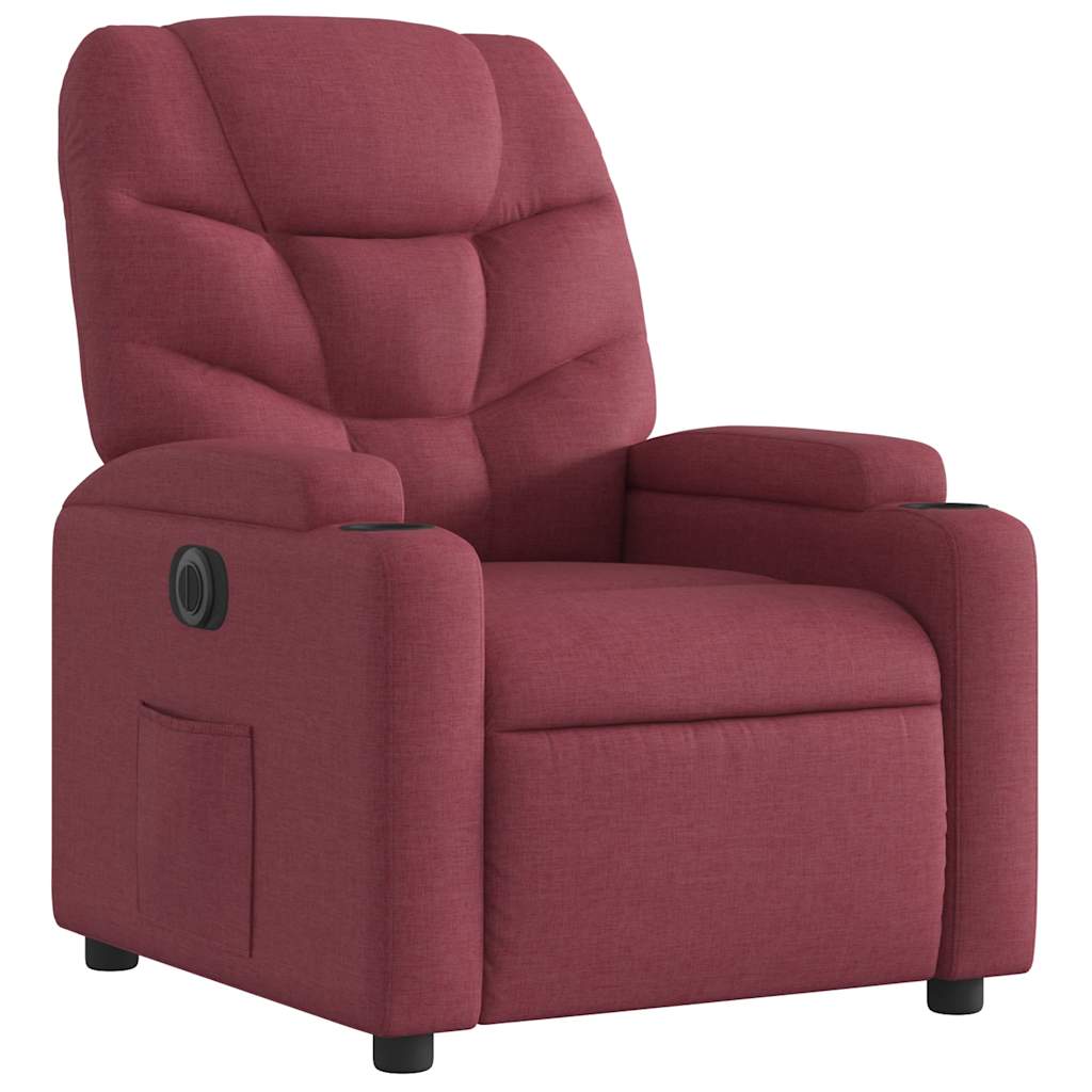Fauteuil inclinable électrique Rouge bordeaux Tissu - XIOS